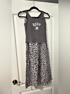 Betty Boop Pajama Gray Leopard Set Size S